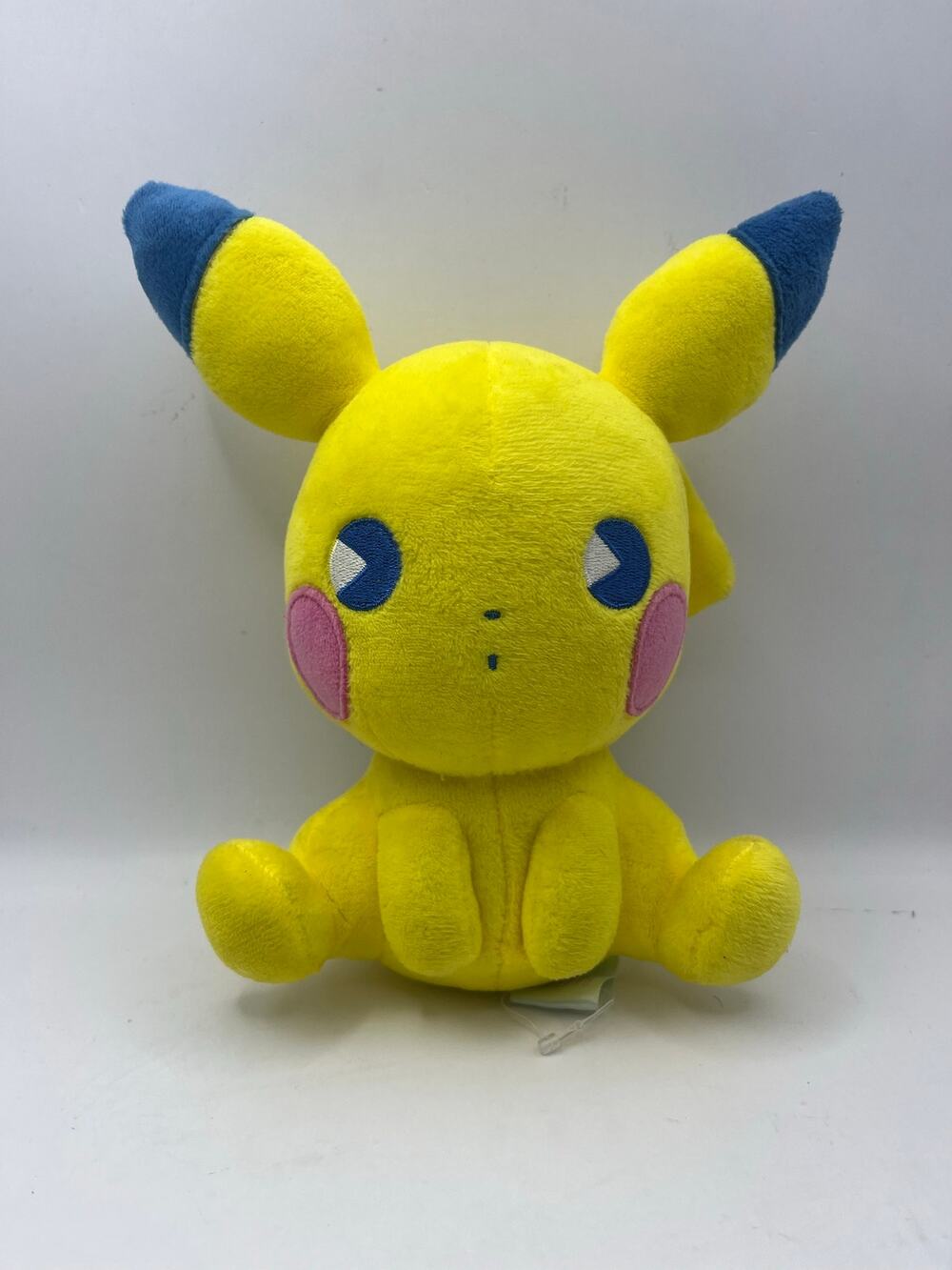Pokemon Center Saiko Soda Refresh Pikachu Plush Yellow Blue Japan 9" USED